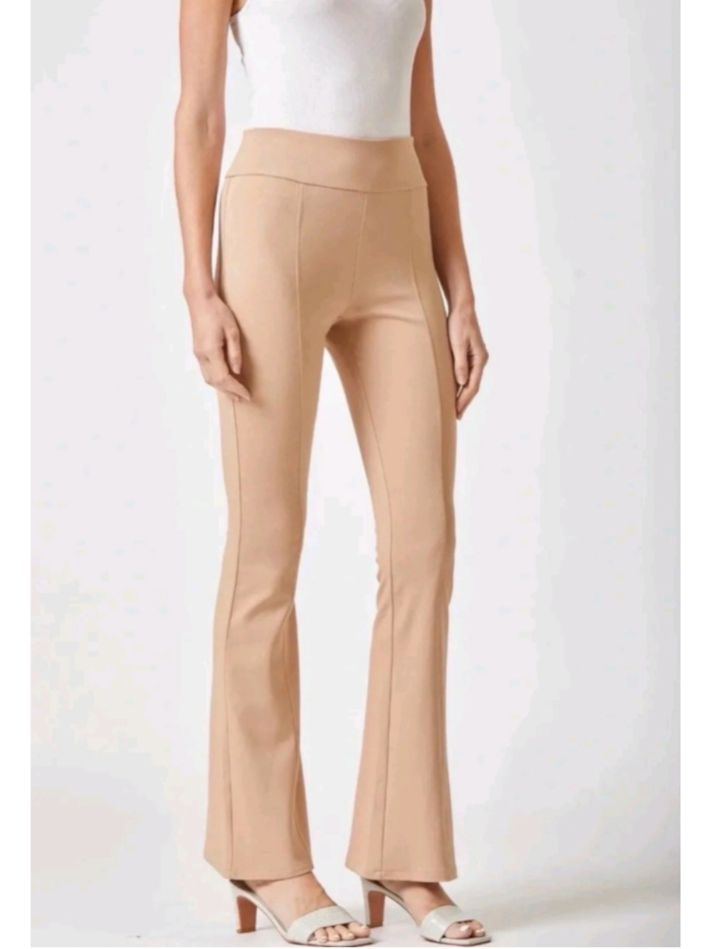 Women's Dear Scarlett Khaki Flare Trousers Size Medium